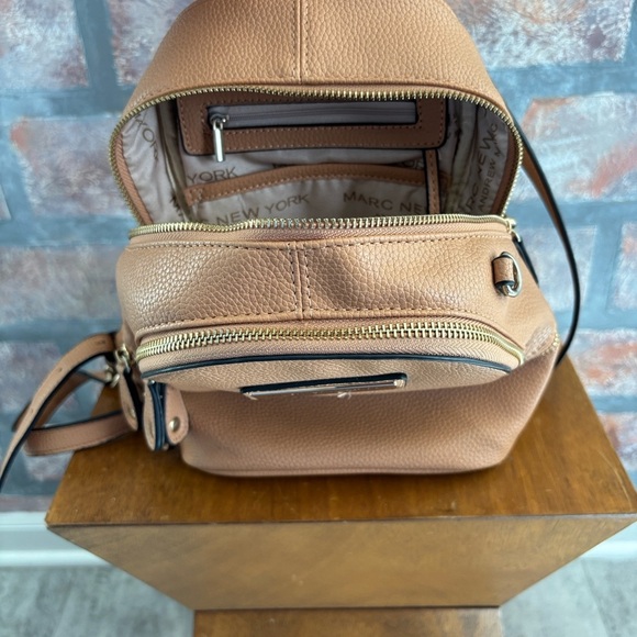 Marc New York Brown Vegan Leather Backpack - Picture 8 of 13
